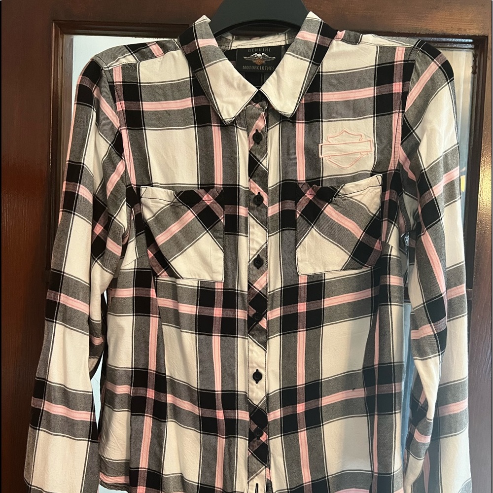 Harley Davidson Womens long sleeve plaid shirt